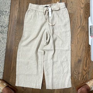 NWT JCrew Wide-leg seaside pant in linen S